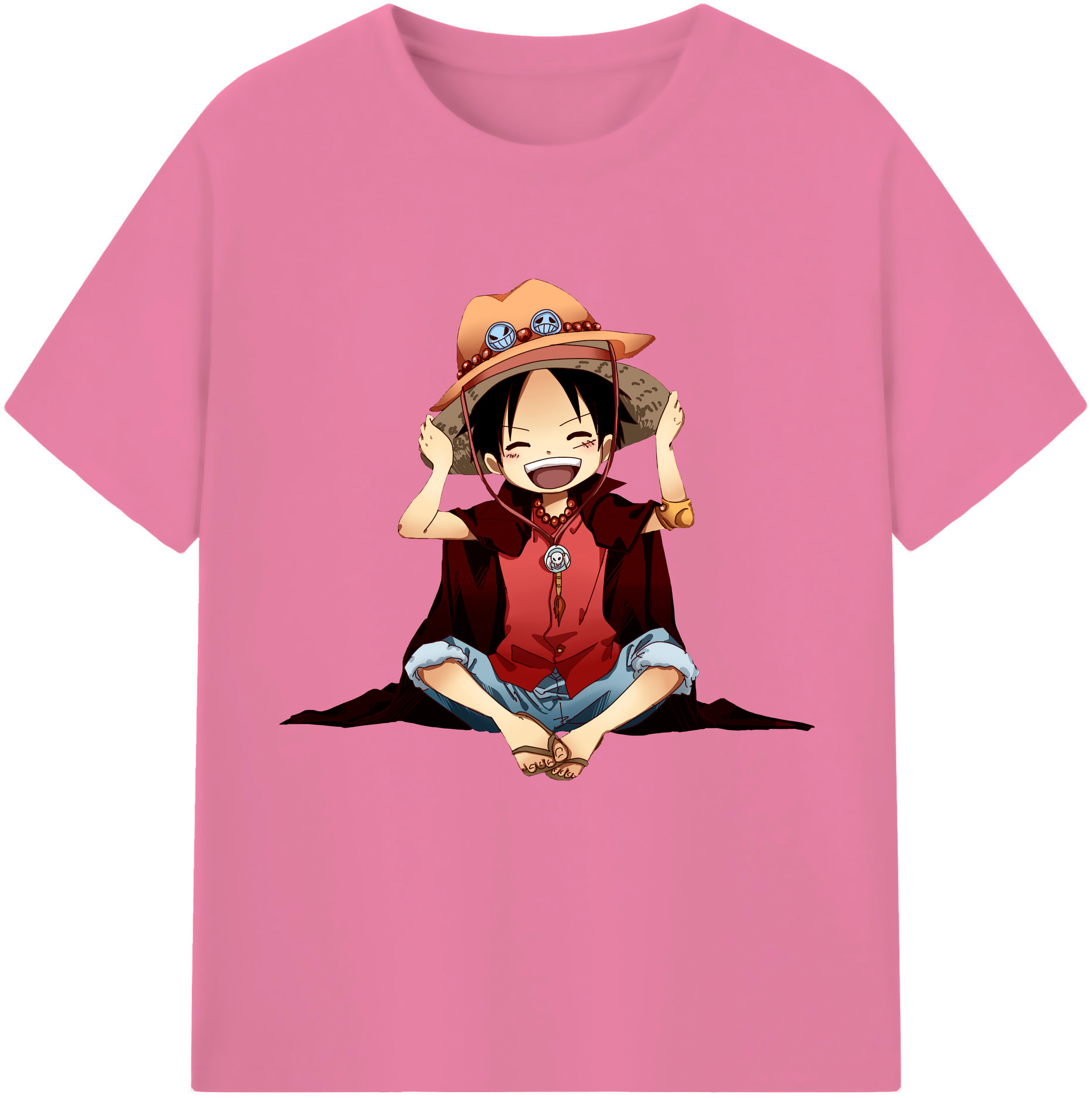 ワンピース モンキー・D・ルフィ ONE PIECE Monkey D. Luffy 綿100％半袖Tシャツ（フロントプリント）